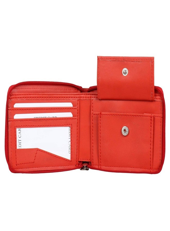 Creature Red Color Zipper Wallet For Girls(Color-Red||ZWL-012) - Image 3